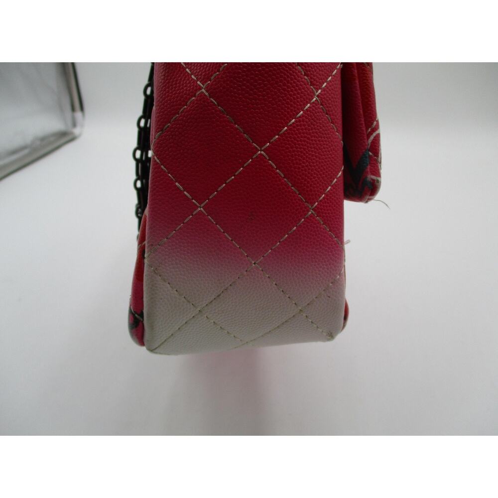 Pink Graffiti Print Quilted Flap Bag Black Chain Strap - Picture 5 of 11